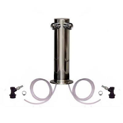 3" Stainless Steel Beer Tower with SS Shanks